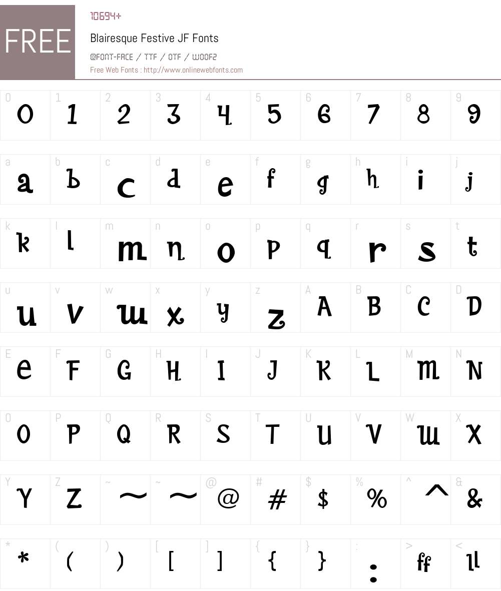 Blairesque Festive JF Font Screenshots