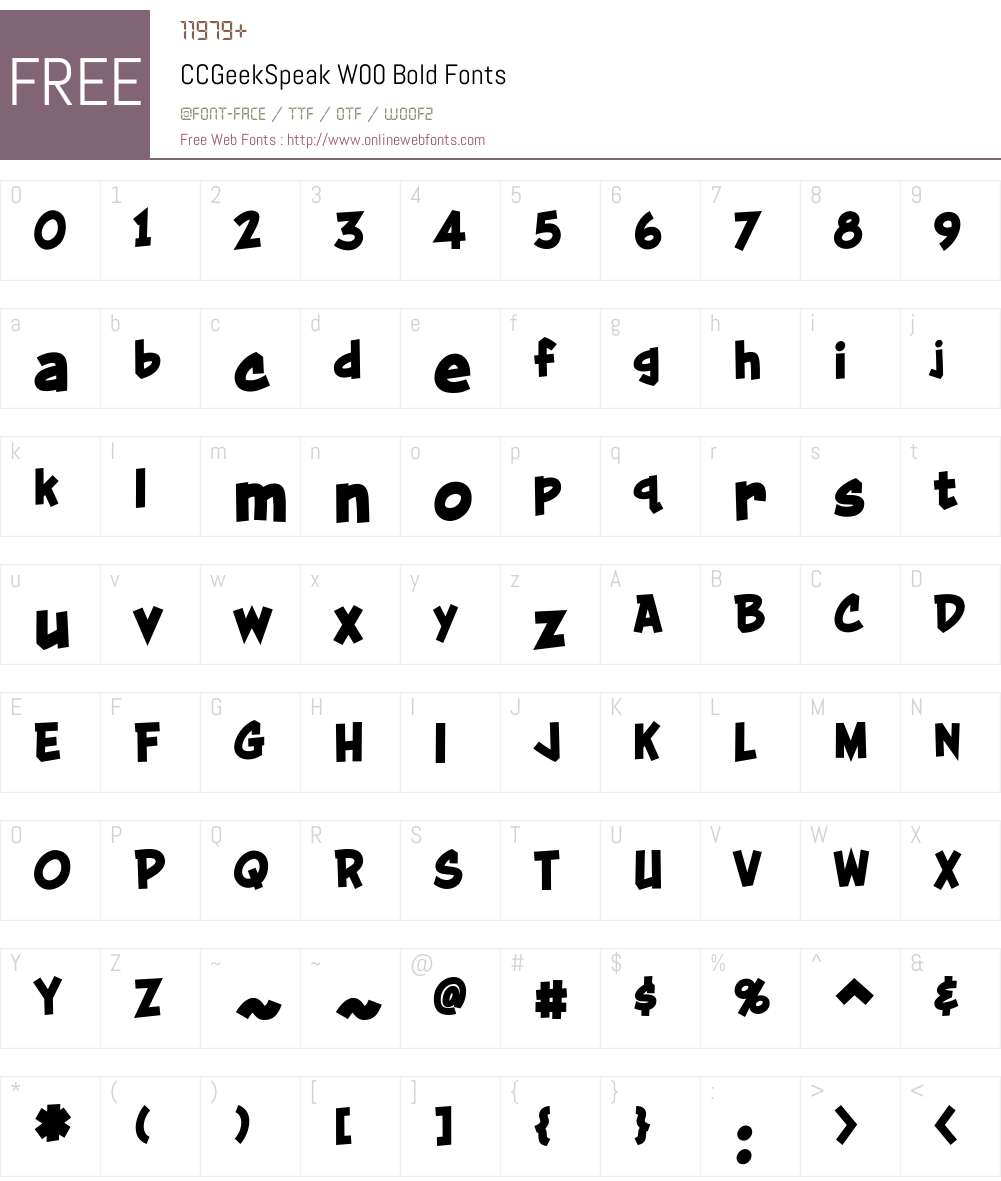 CCGeekSpeakW00-Bold Font Screenshots