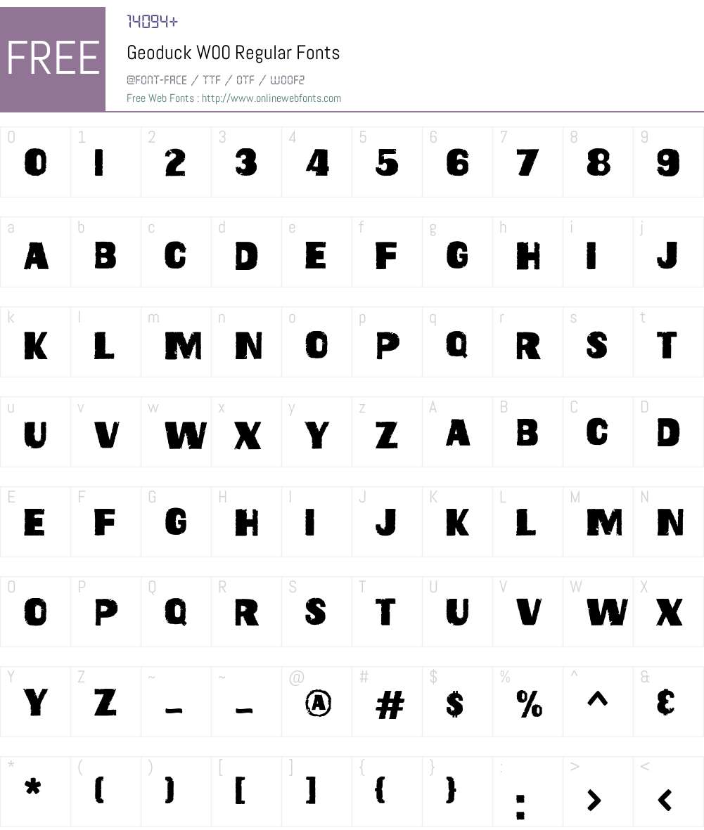 GeoduckW00-Regular Font Screenshots