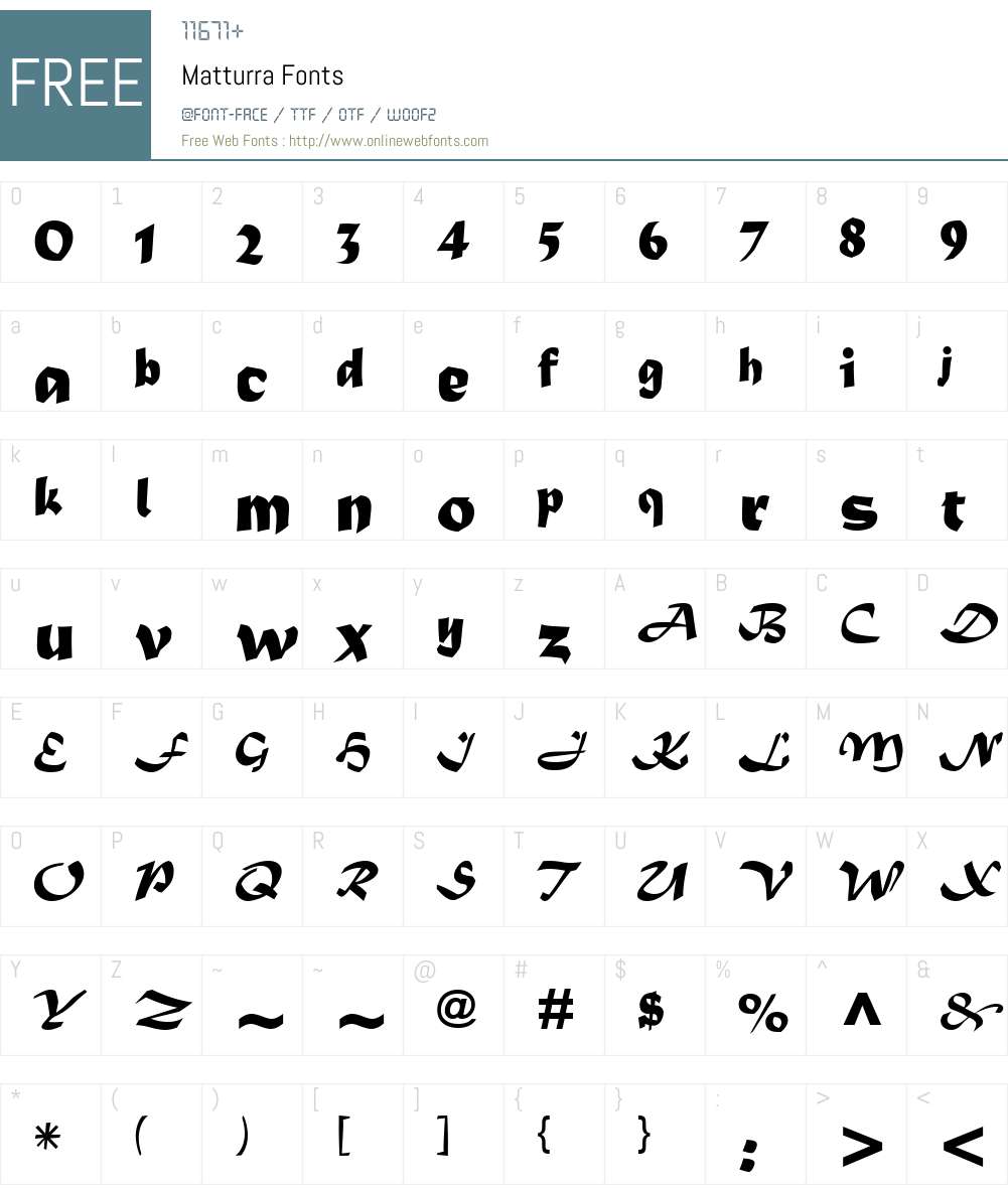 Matturra Font Screenshots