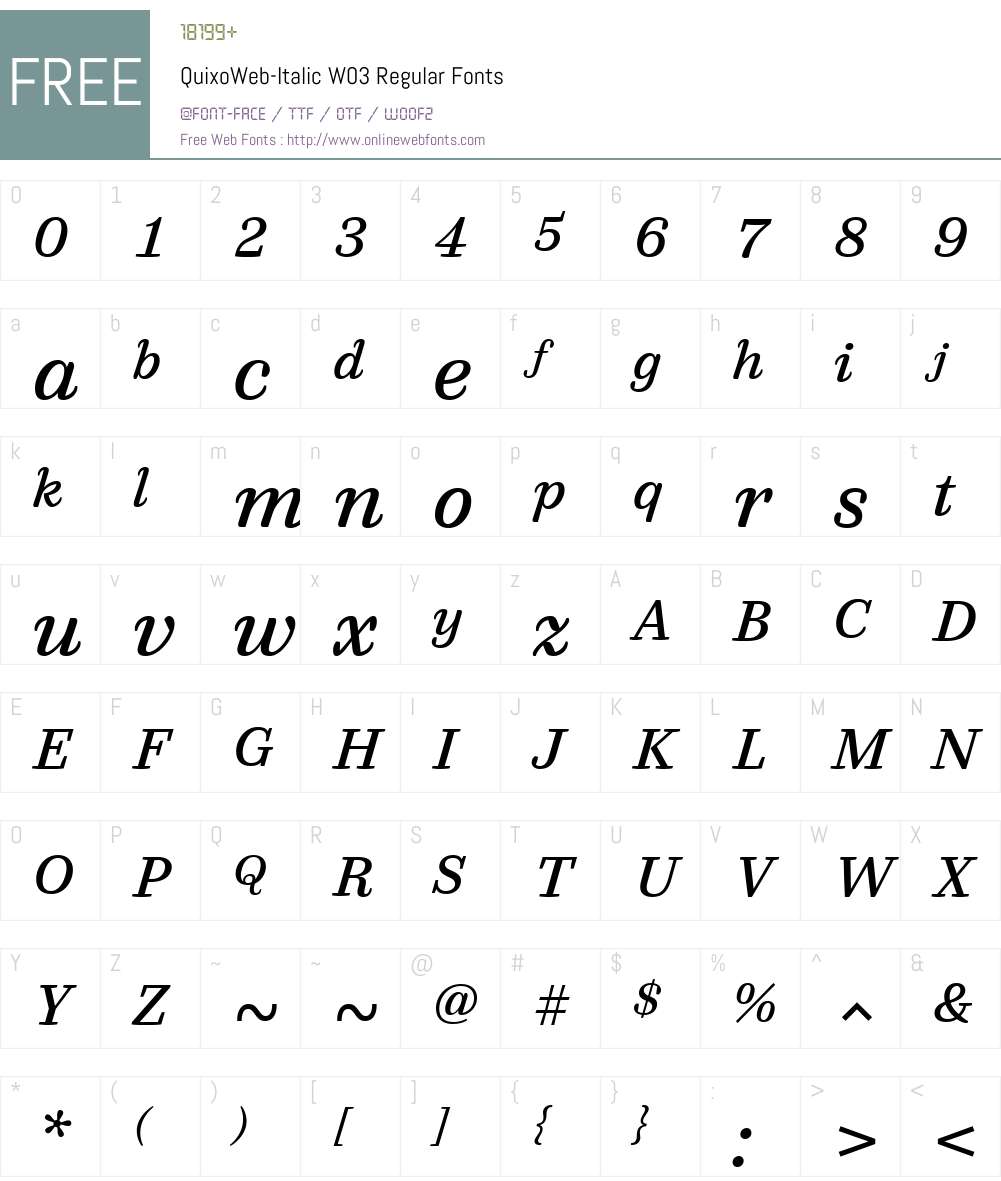 FF Quixo Font Screenshots