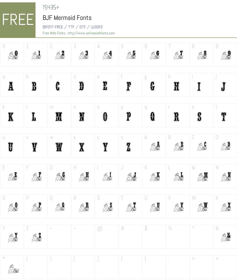 BJF Mermaid Font Screenshots