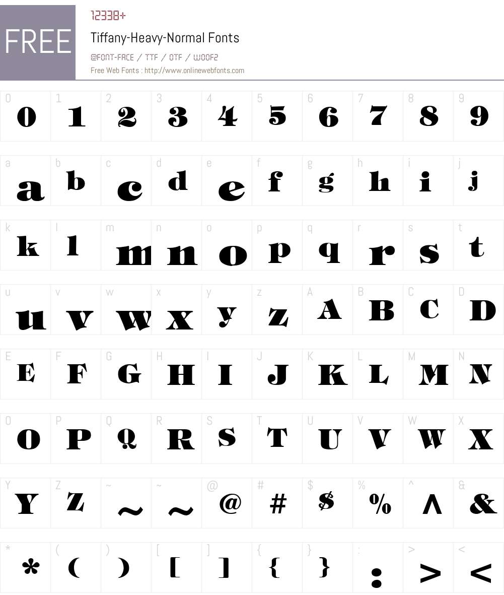 Tiffany-Heavy-Normal Font Screenshots