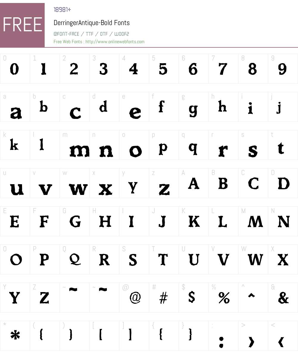 DerringerAntique Font Screenshots