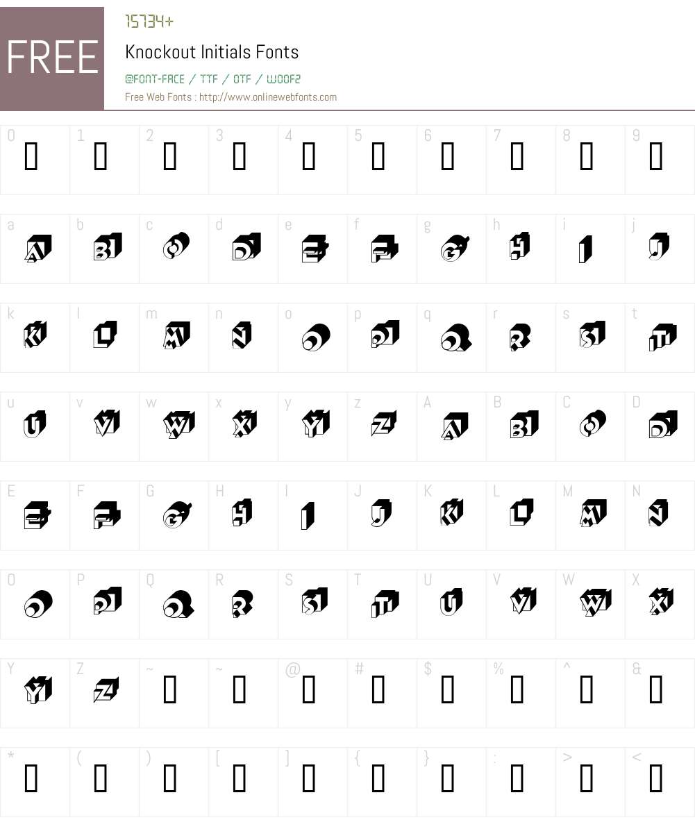 Knockout Font Screenshots
