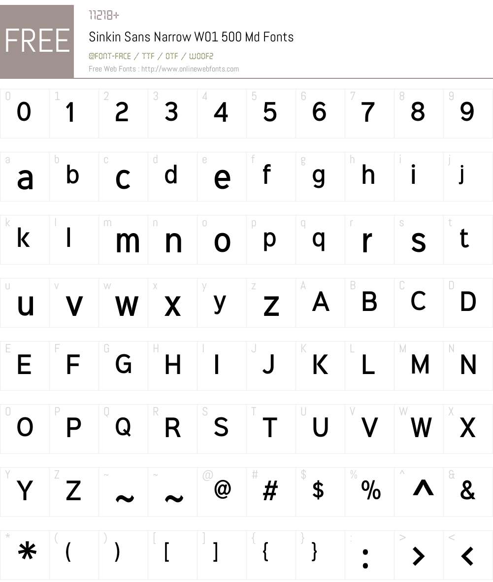 SinkinSansNarrowW01-500Md Font Screenshots