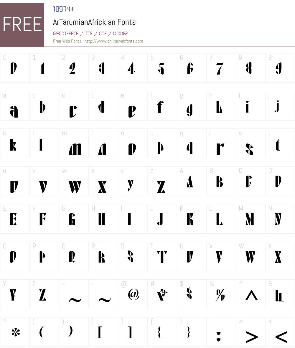 ArTarumianAfrickian Font Screenshots