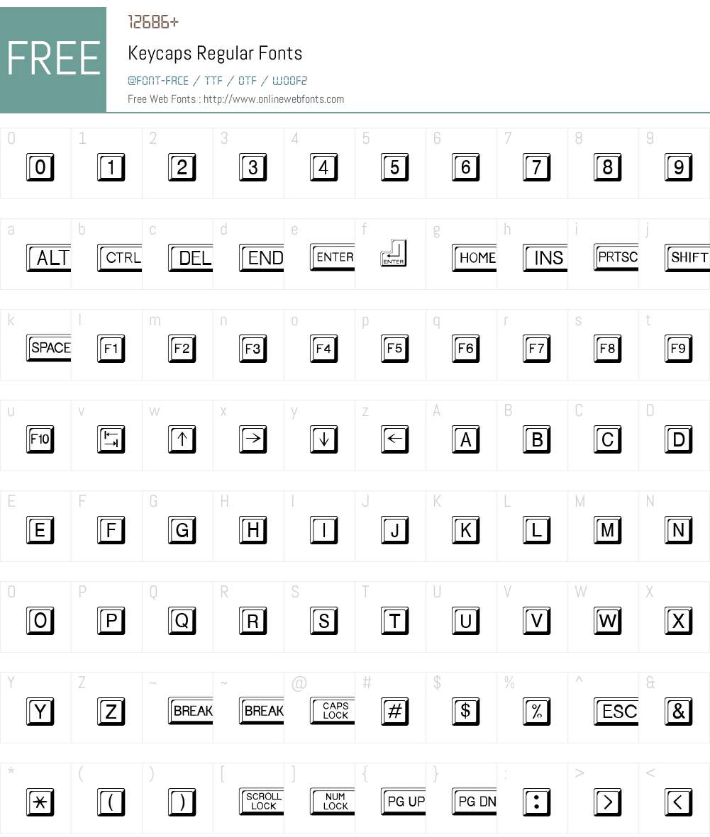 Keycaps Font Screenshots