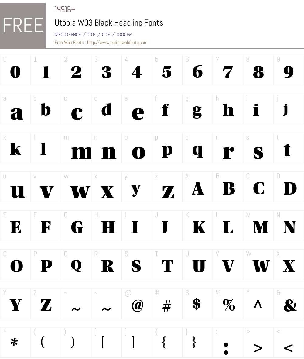 UtopiaW03-BlackHeadline Font Screenshots