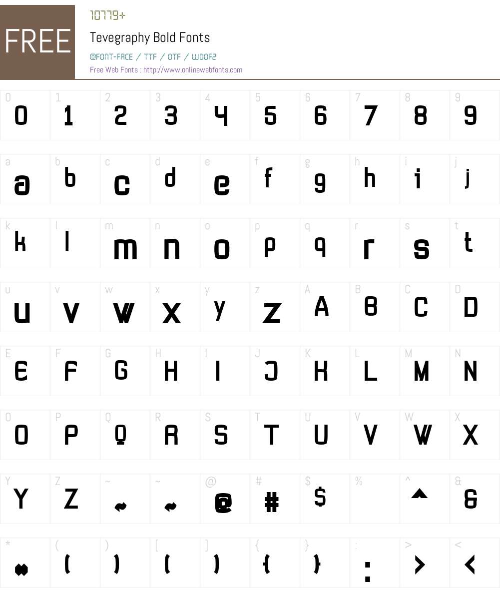 Tevegraphy Font Screenshots