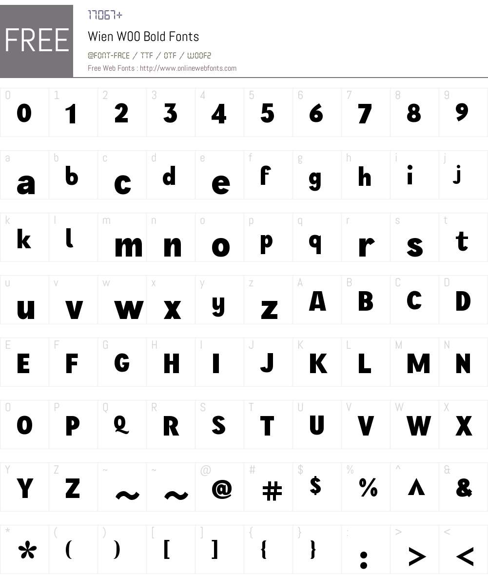 WienW00-Bold Font Screenshots