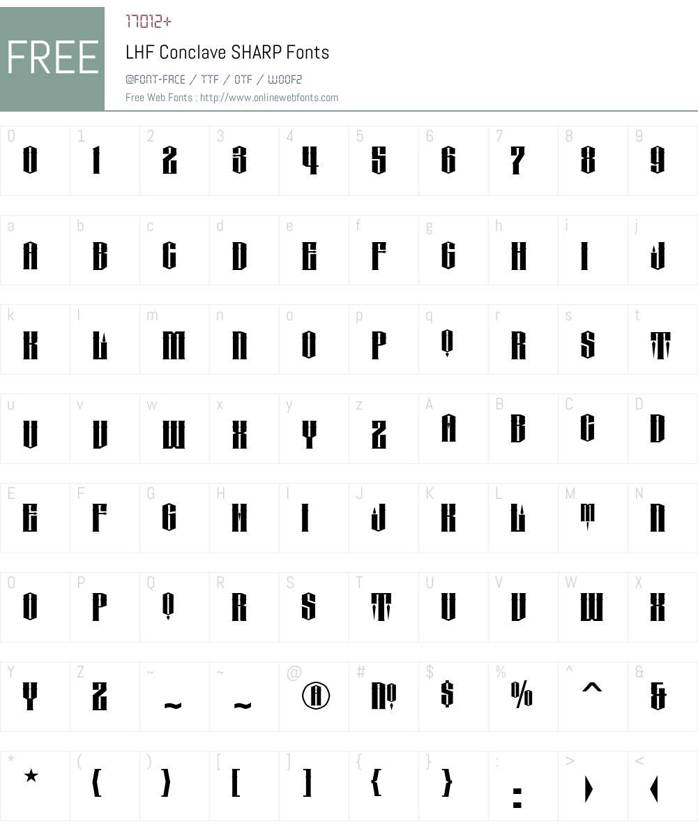 LHF Conclave Font Screenshots