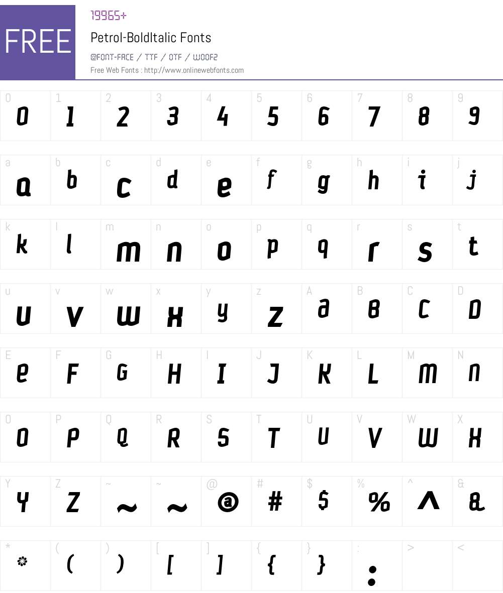 Petrol Font Screenshots