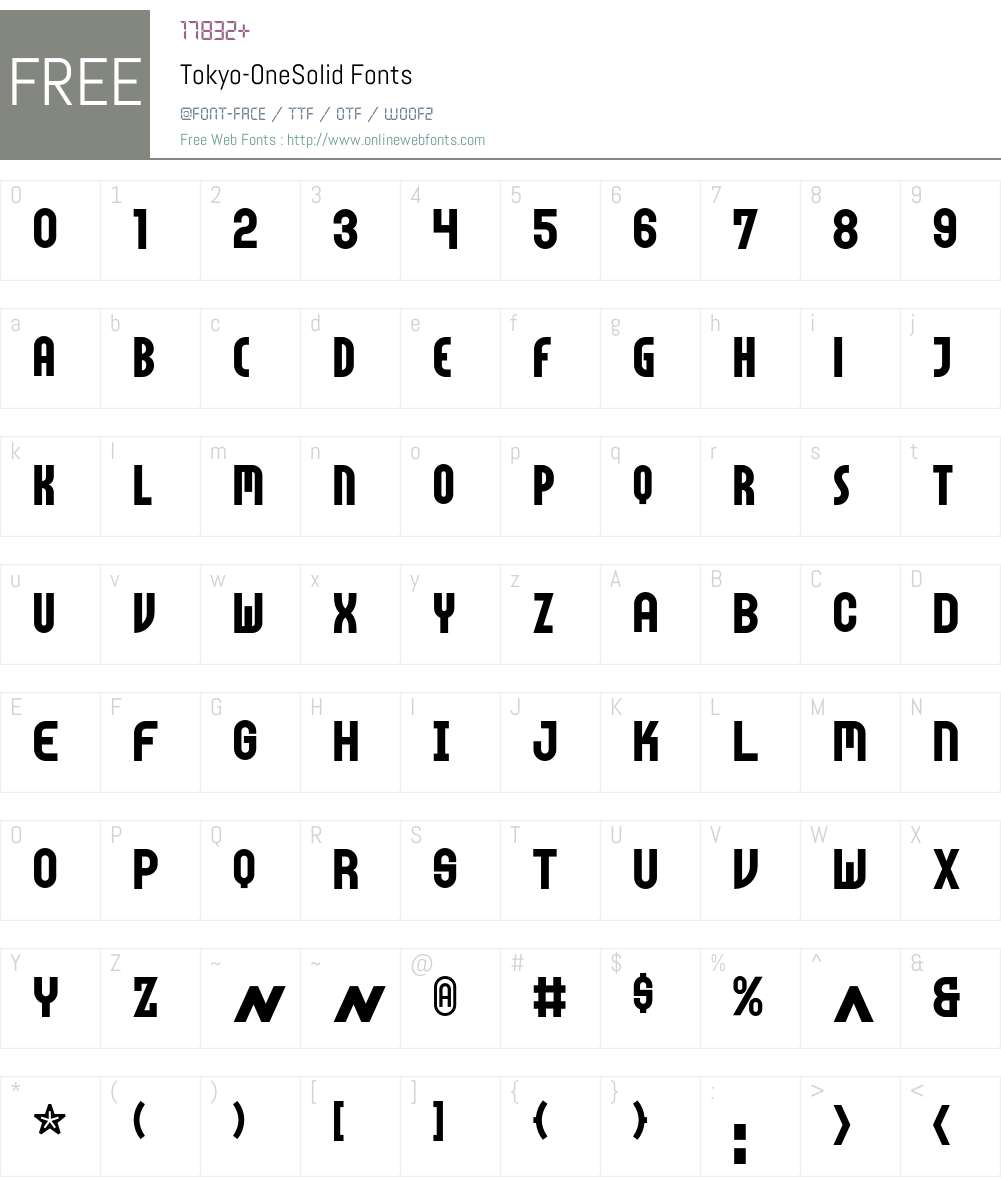 Tokyo Font Screenshots