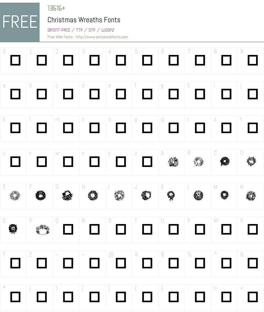 Christmas Wreaths Font Screenshots