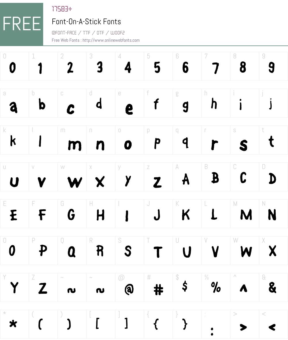 Font-On-A-Stick Font Screenshots