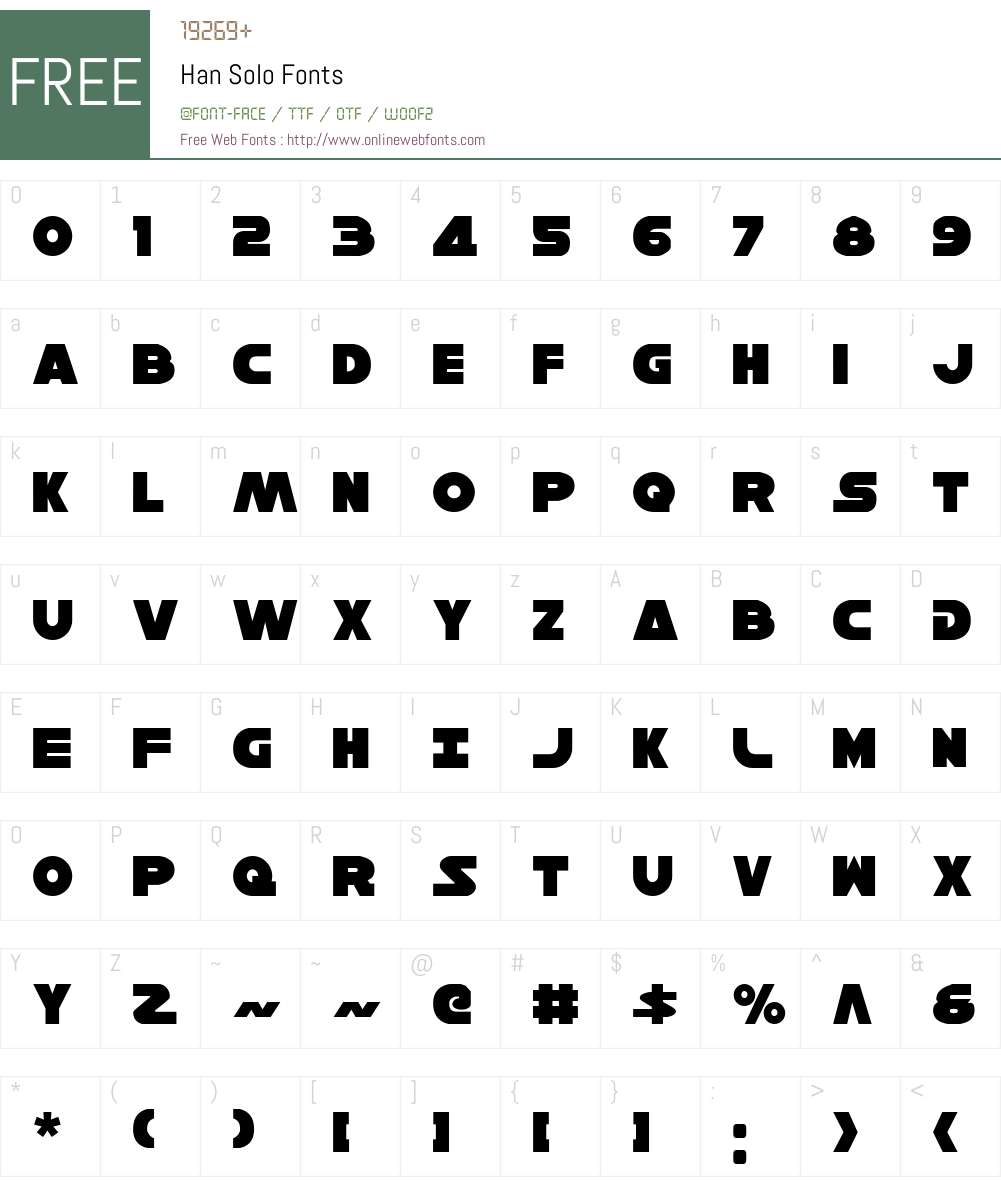 Han Solo Font Screenshots