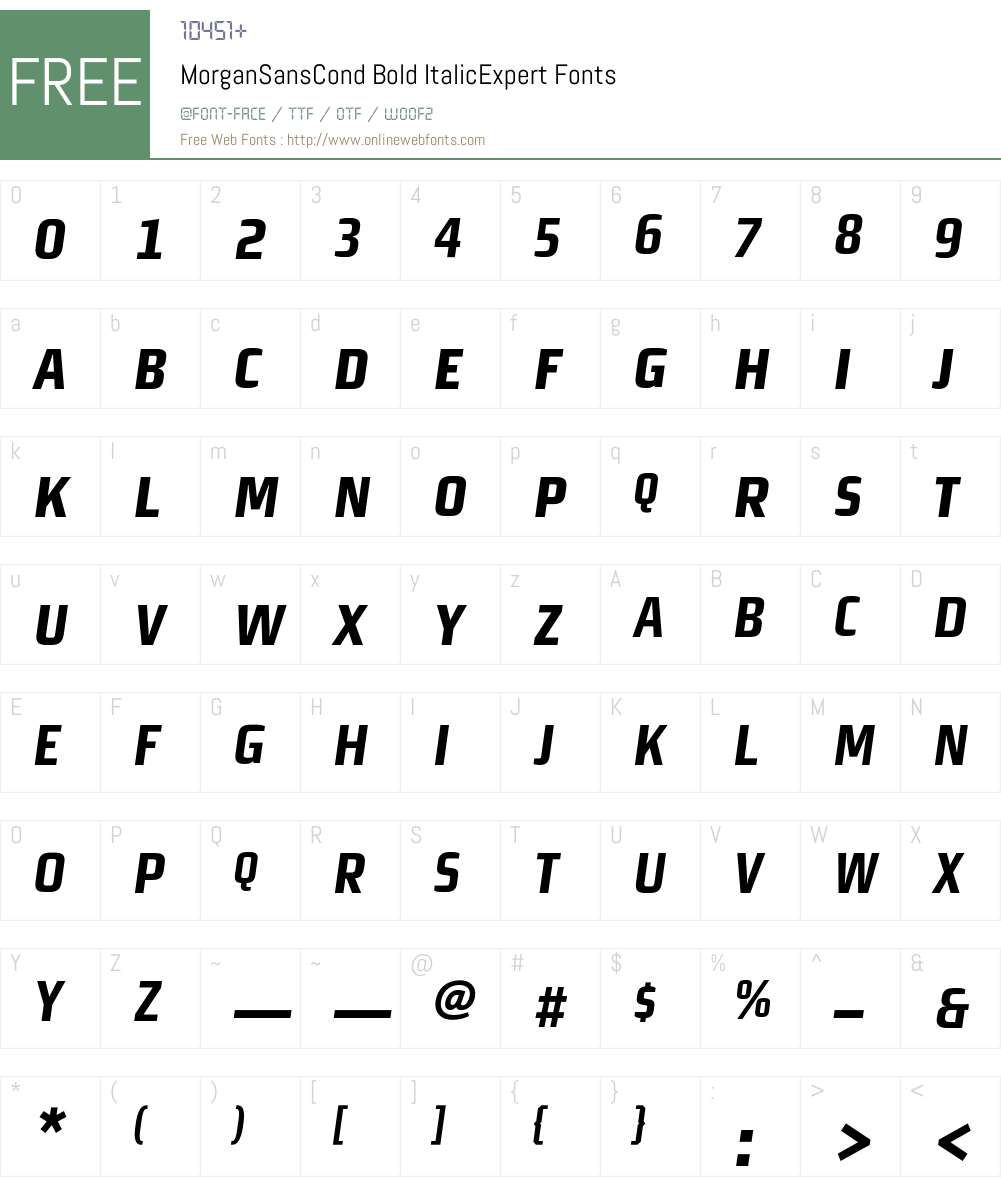 MorganSansCond Font Screenshots