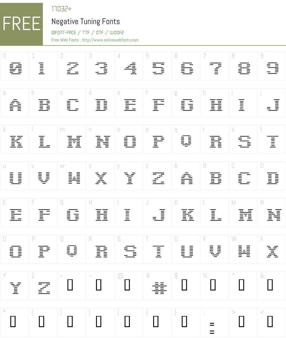 Negative Tuning Font Screenshots