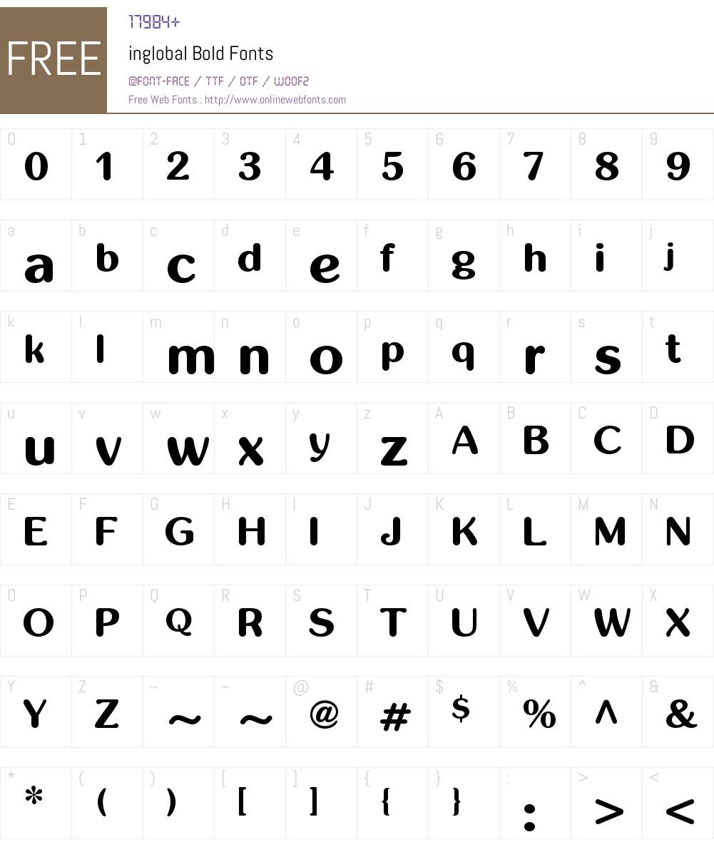 inglobal Font Screenshots