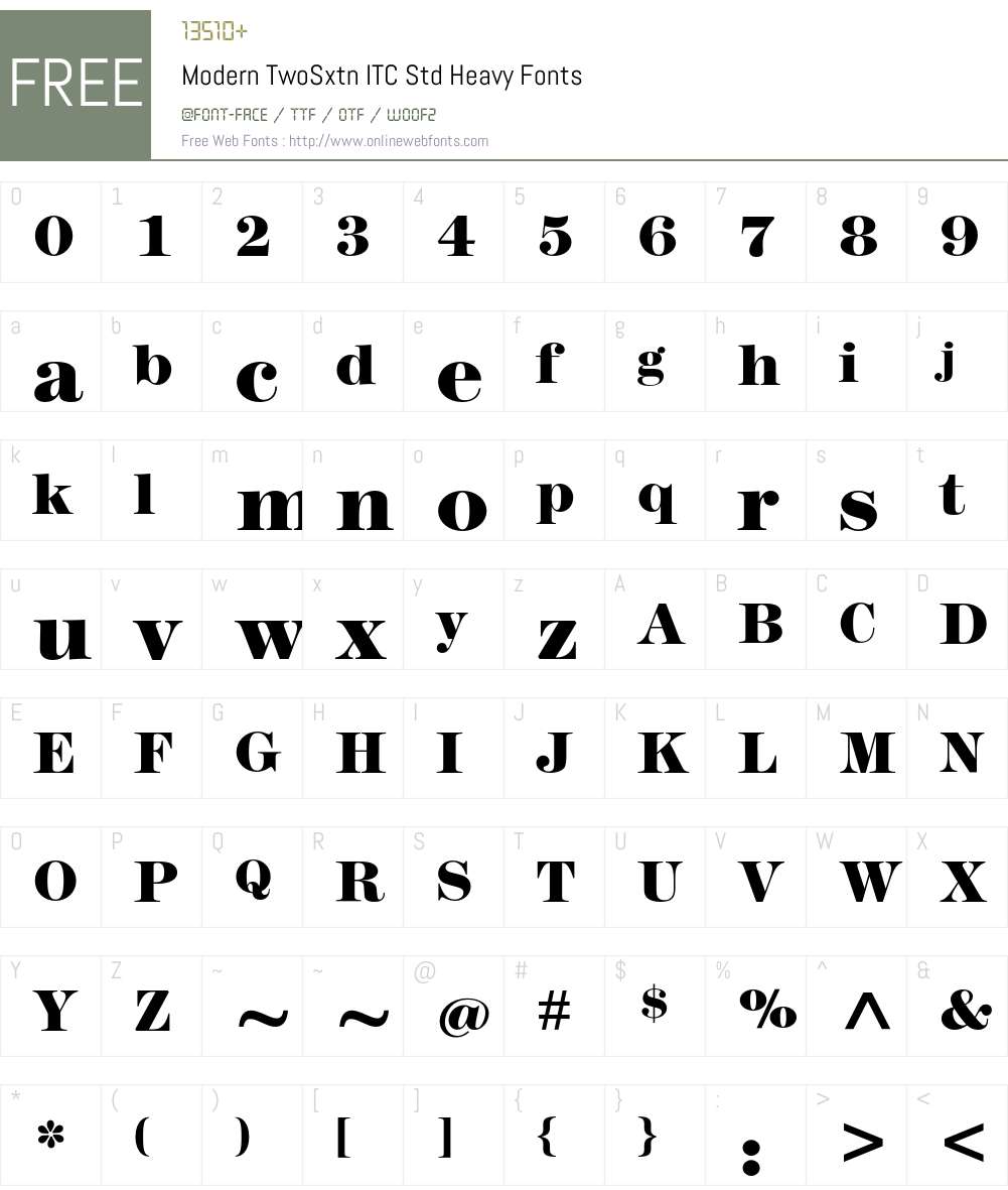 Modern TwoSxtn ITC Std Font Screenshots