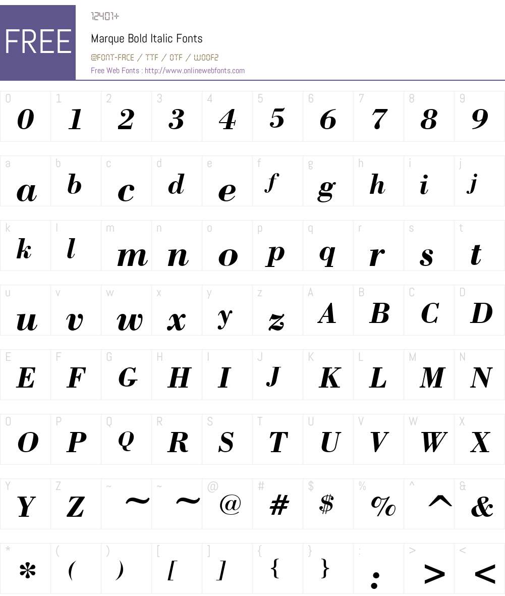 Marque Font Screenshots