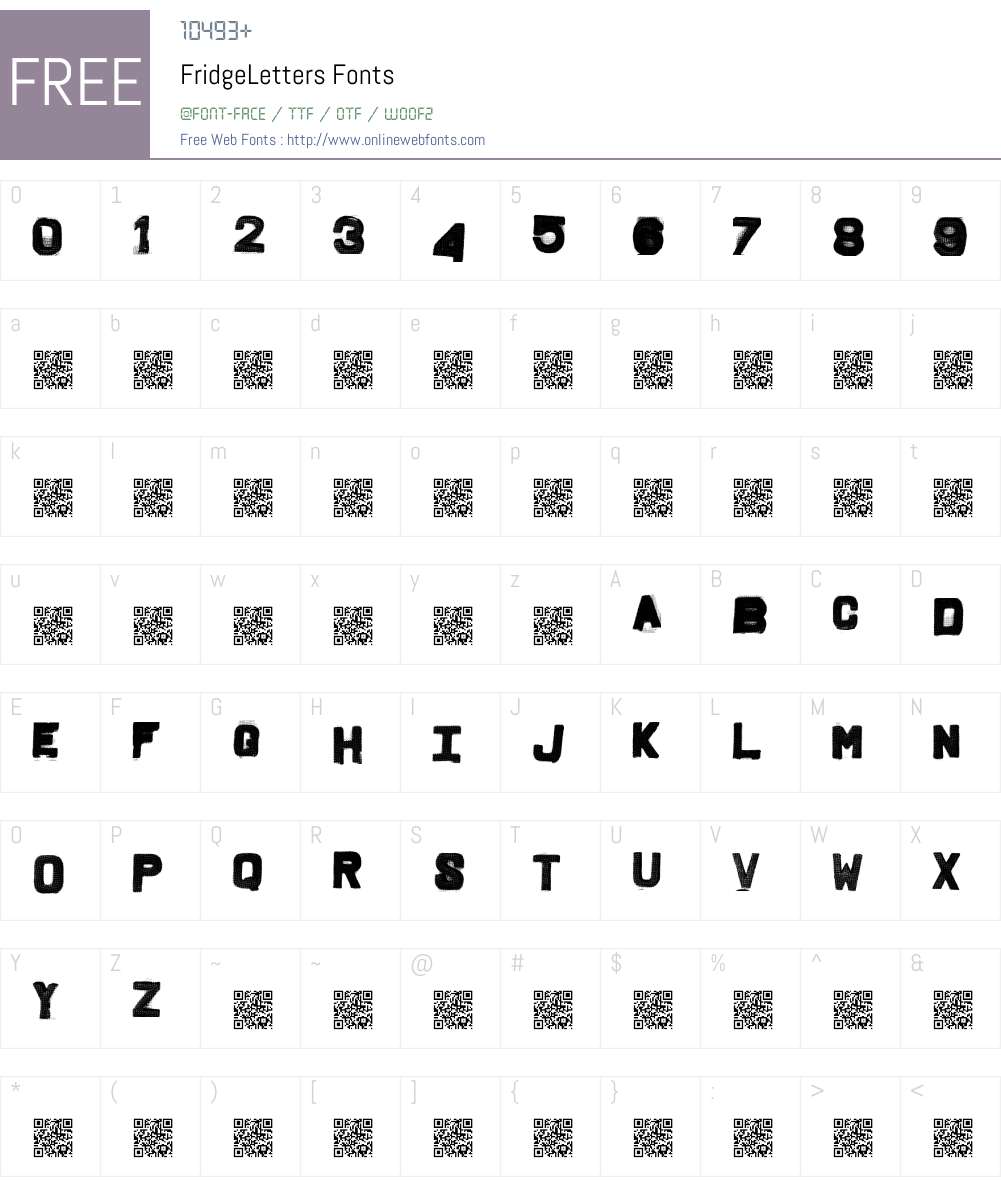 FridgeLetters Font Screenshots
