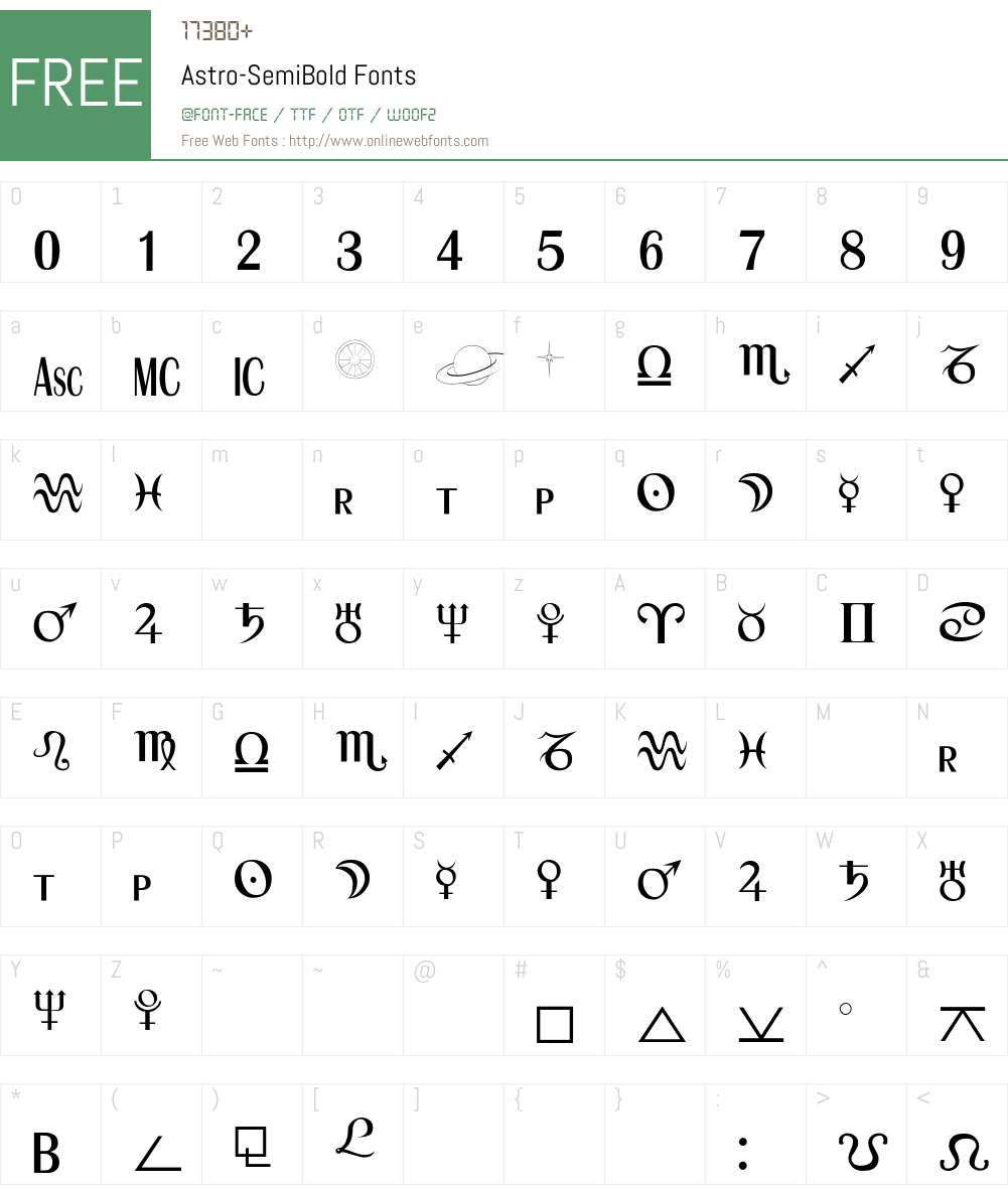 Astro-SemiBold Font Screenshots
