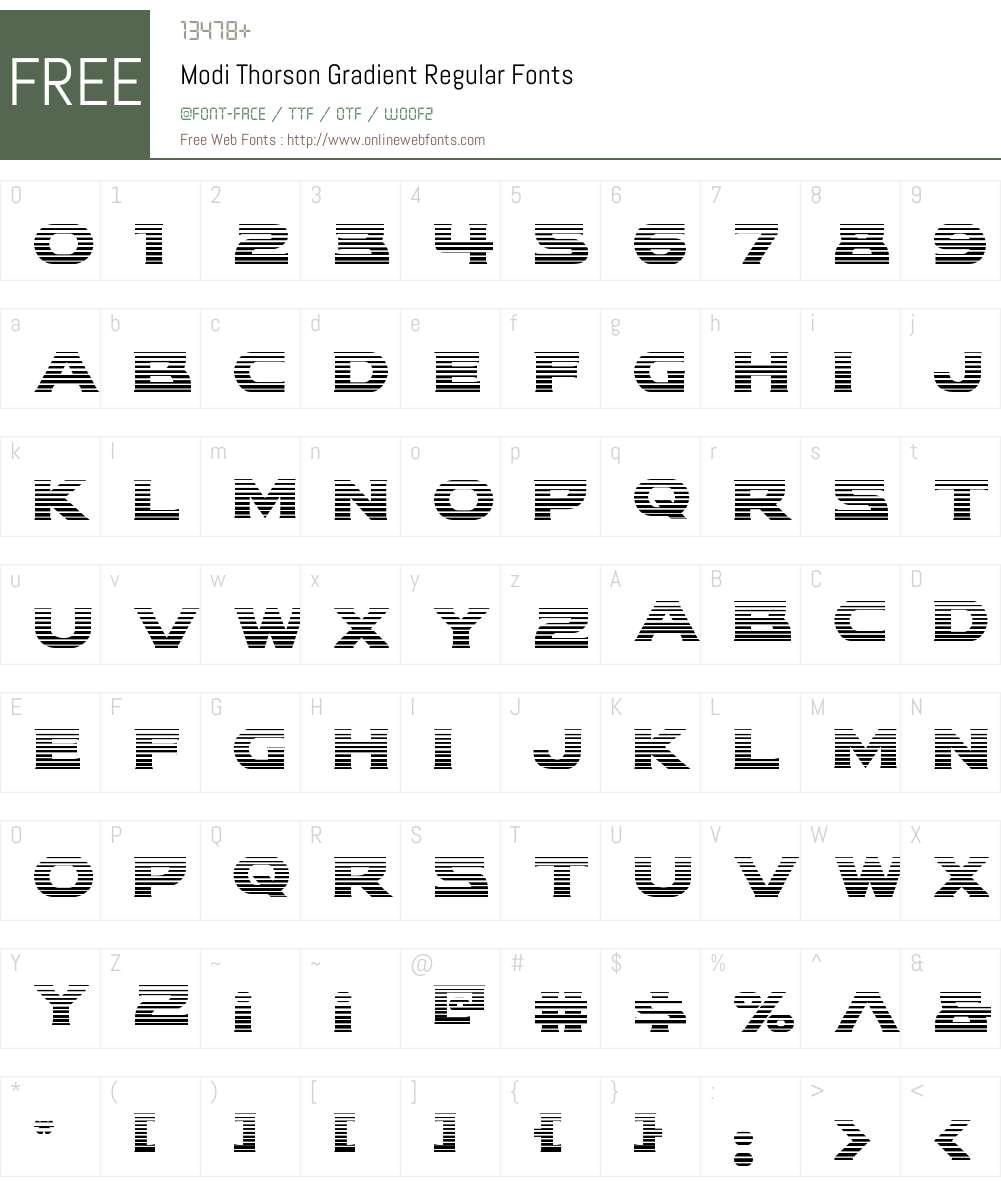 Modi Thorson Gradient Font Screenshots
