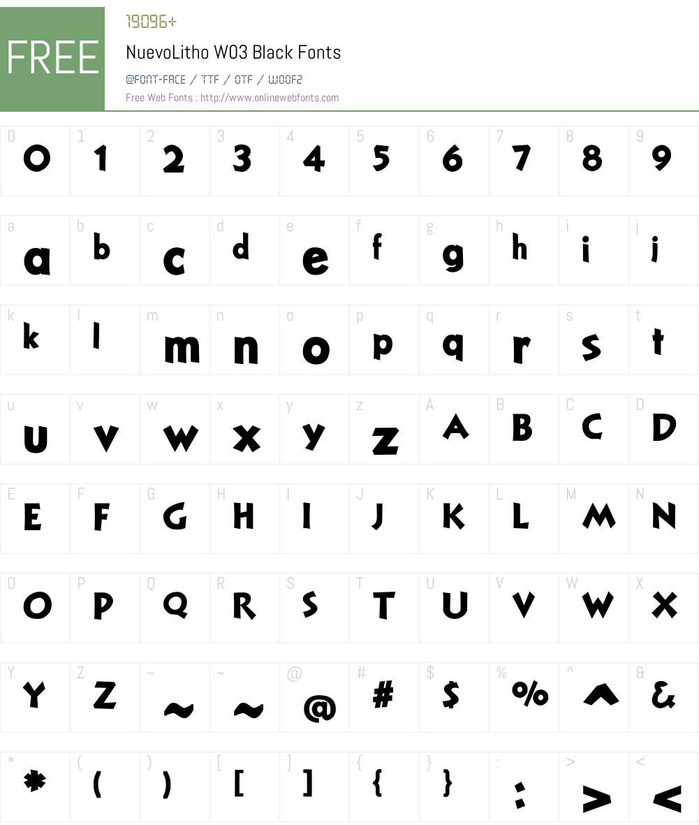 NuevoLithoW03-Black Font Screenshots