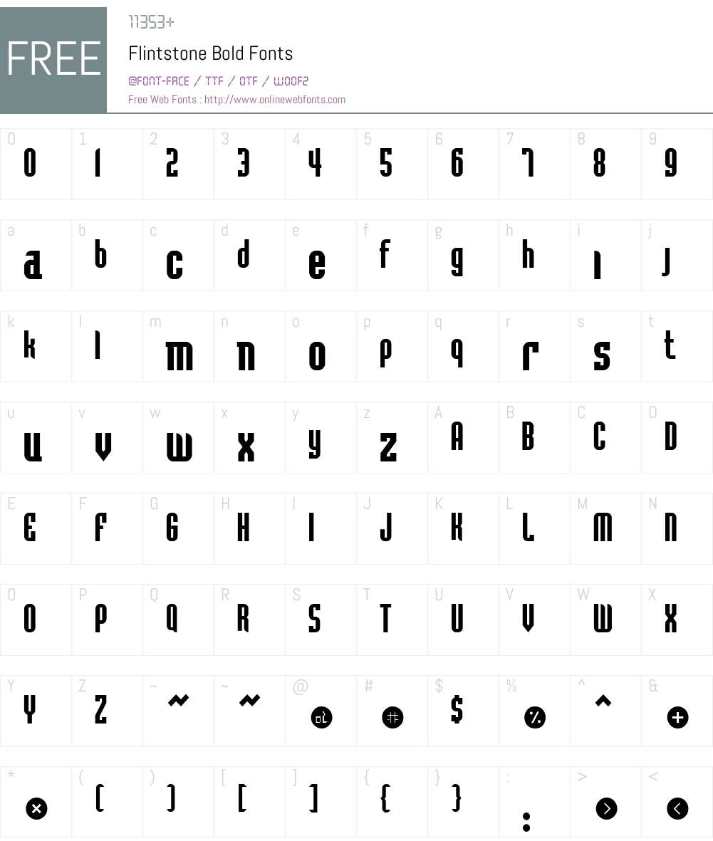 Flintstone Font Screenshots