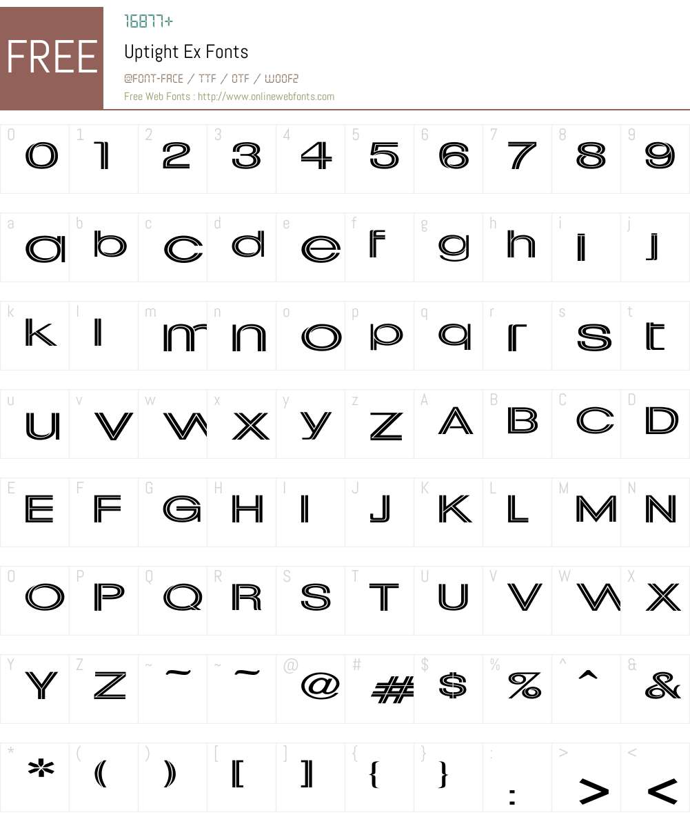 Uptight Ex Font Screenshots