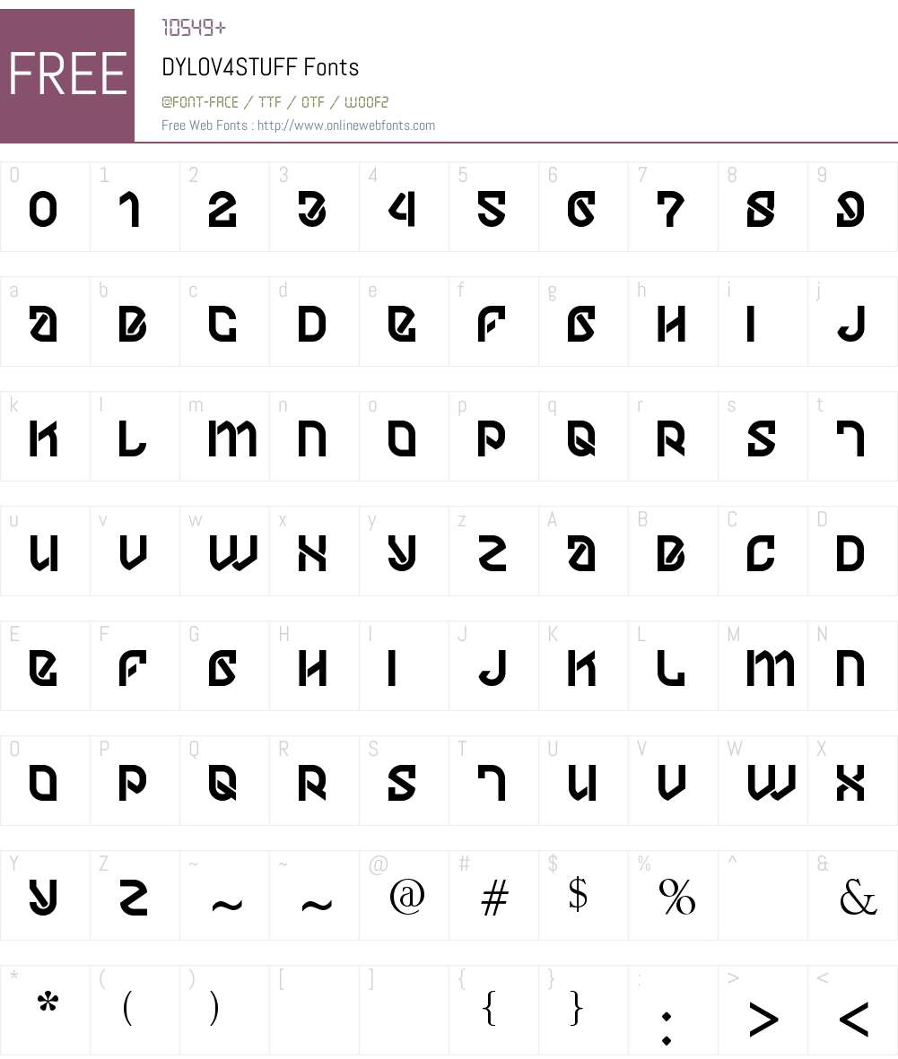 DYLOV4STUFF Font Screenshots