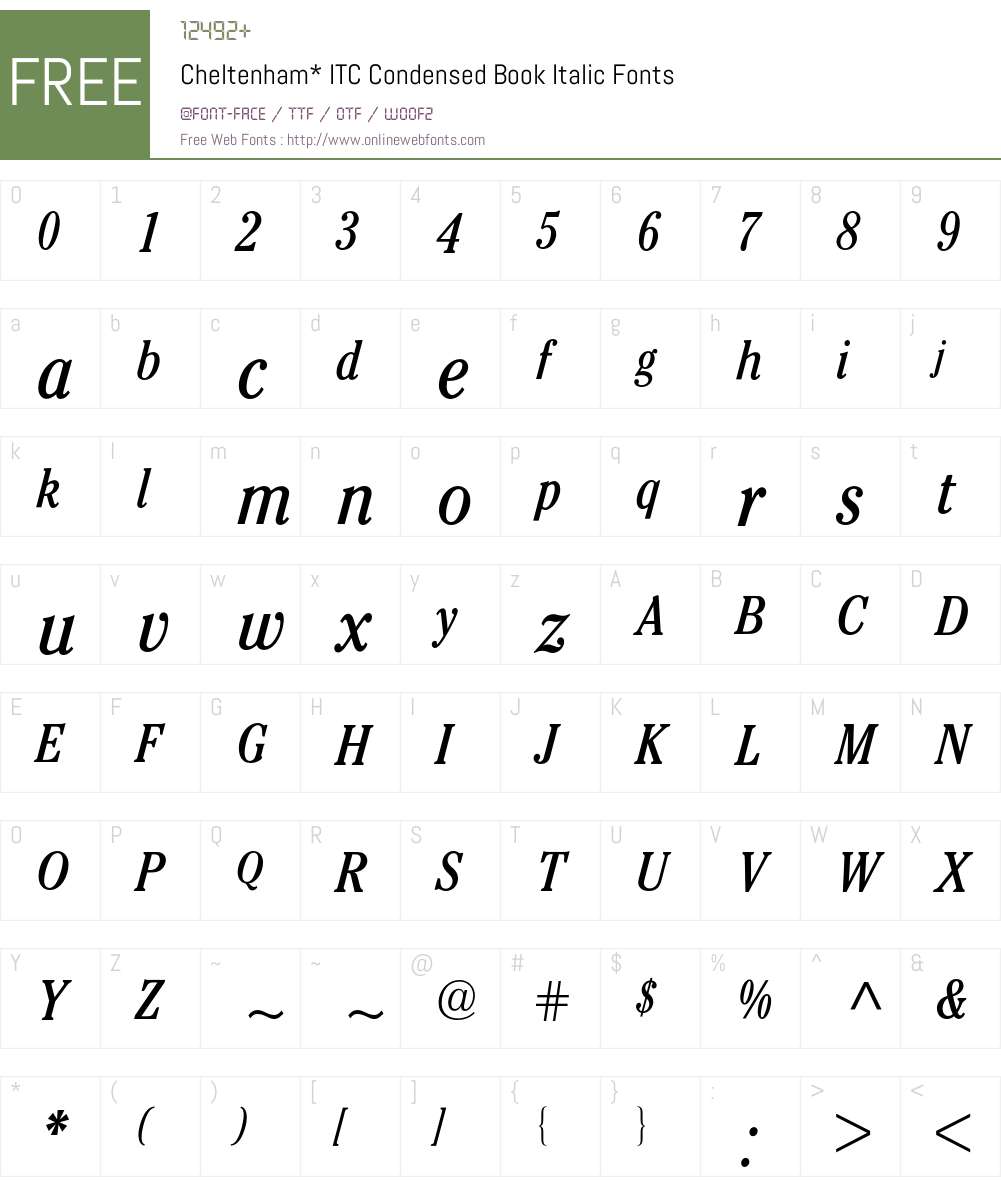 Cheltenham ITC BQ Font Screenshots