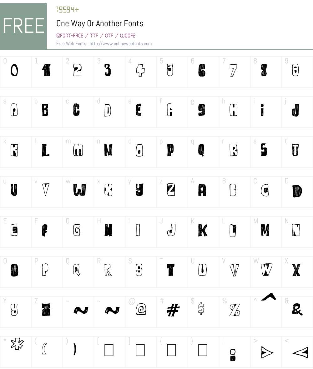 One Way Or Another Font Screenshots