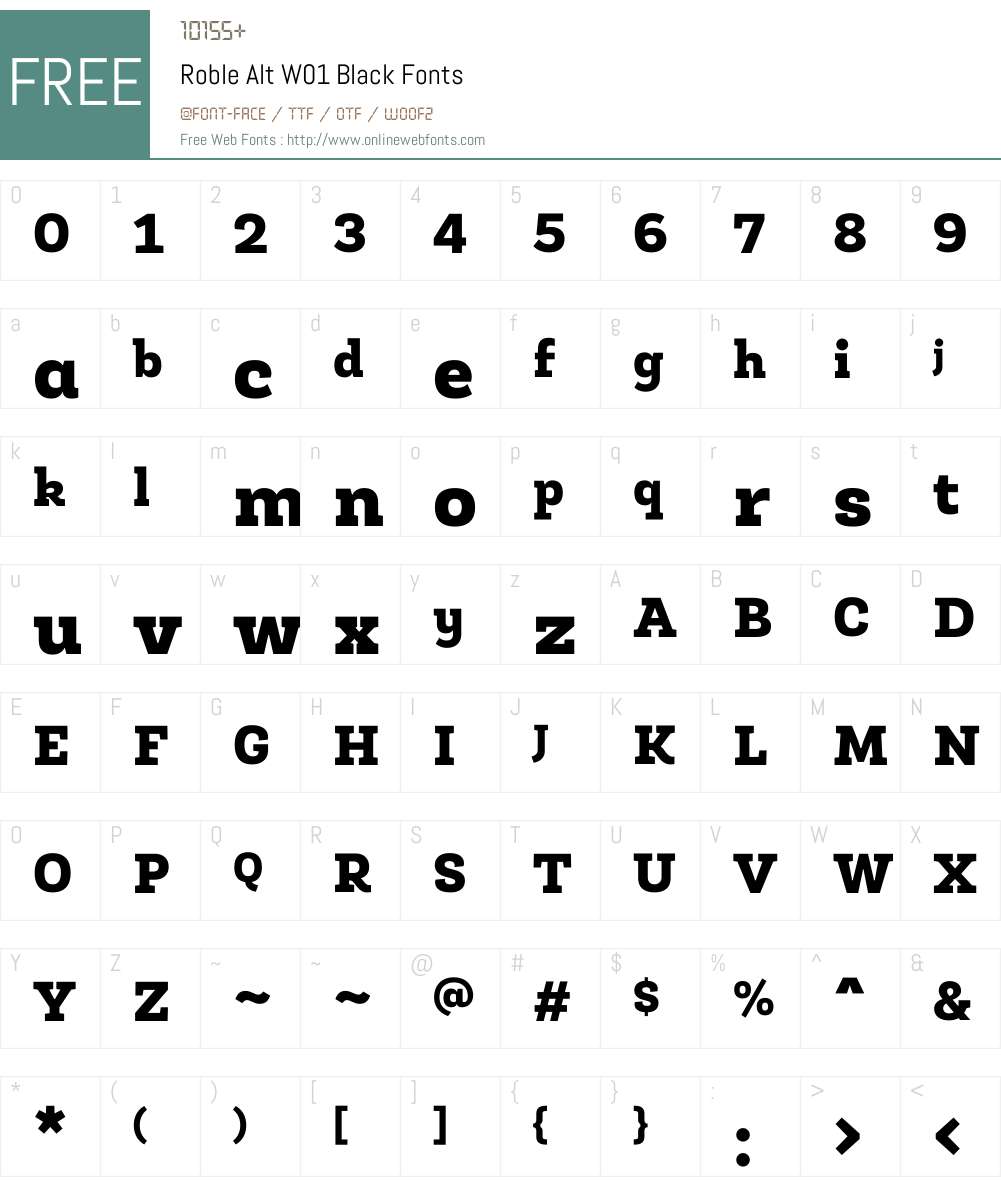 RobleAltW01-Black Font Screenshots
