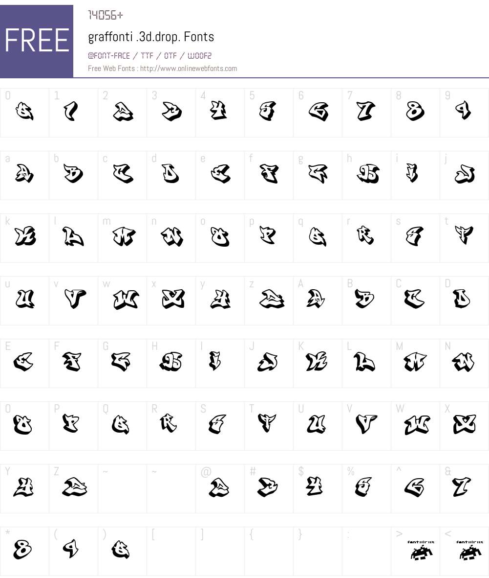 graffonti .3d.drop. Font Screenshots