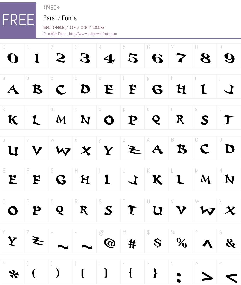Baratz Font Screenshots