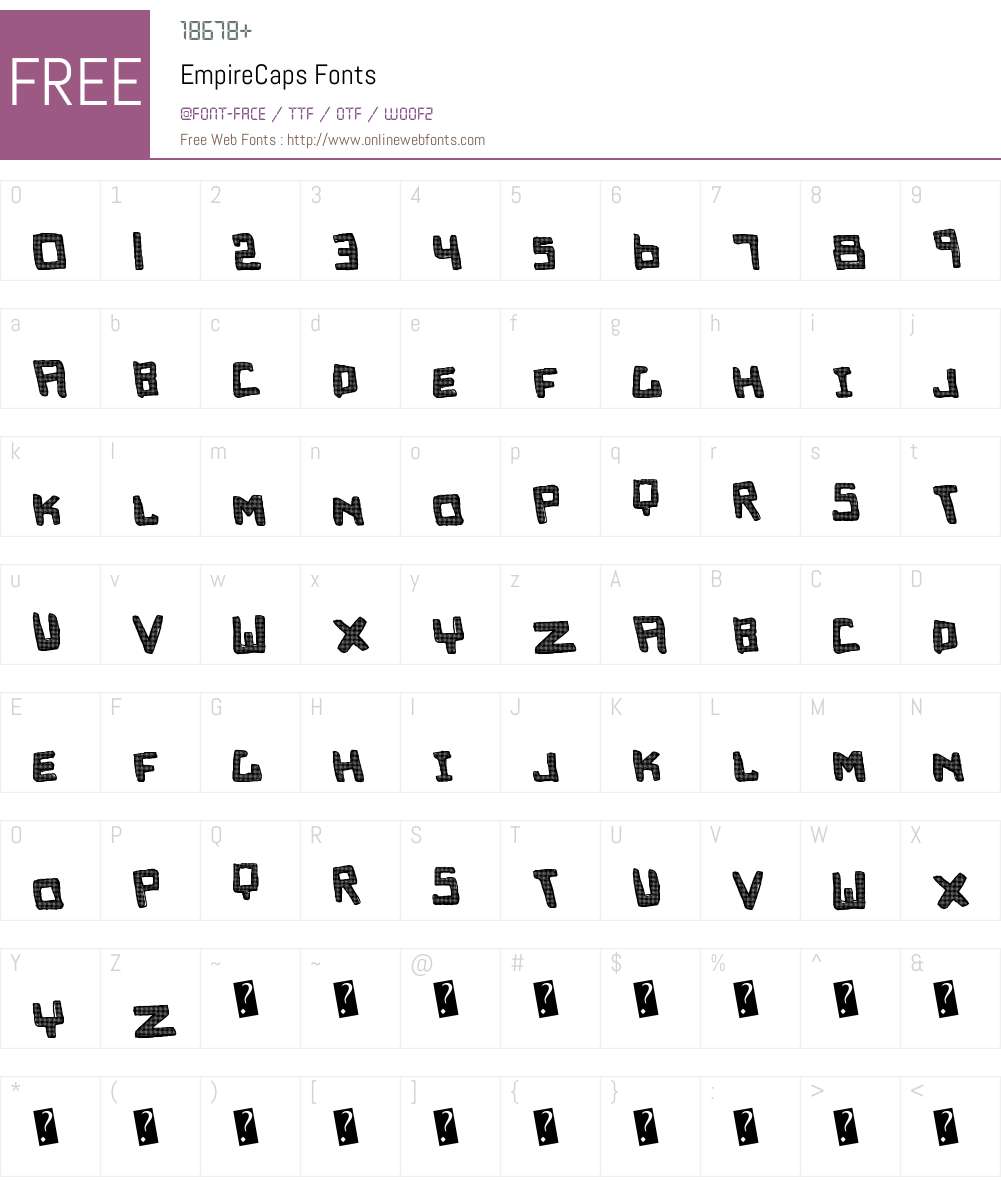 EmpireCaps Font Screenshots