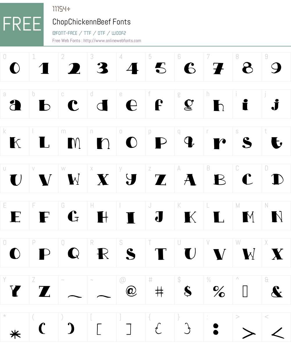 ChopChickennBeef Font Screenshots