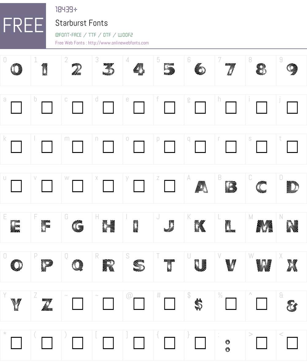 Starburst Font Screenshots