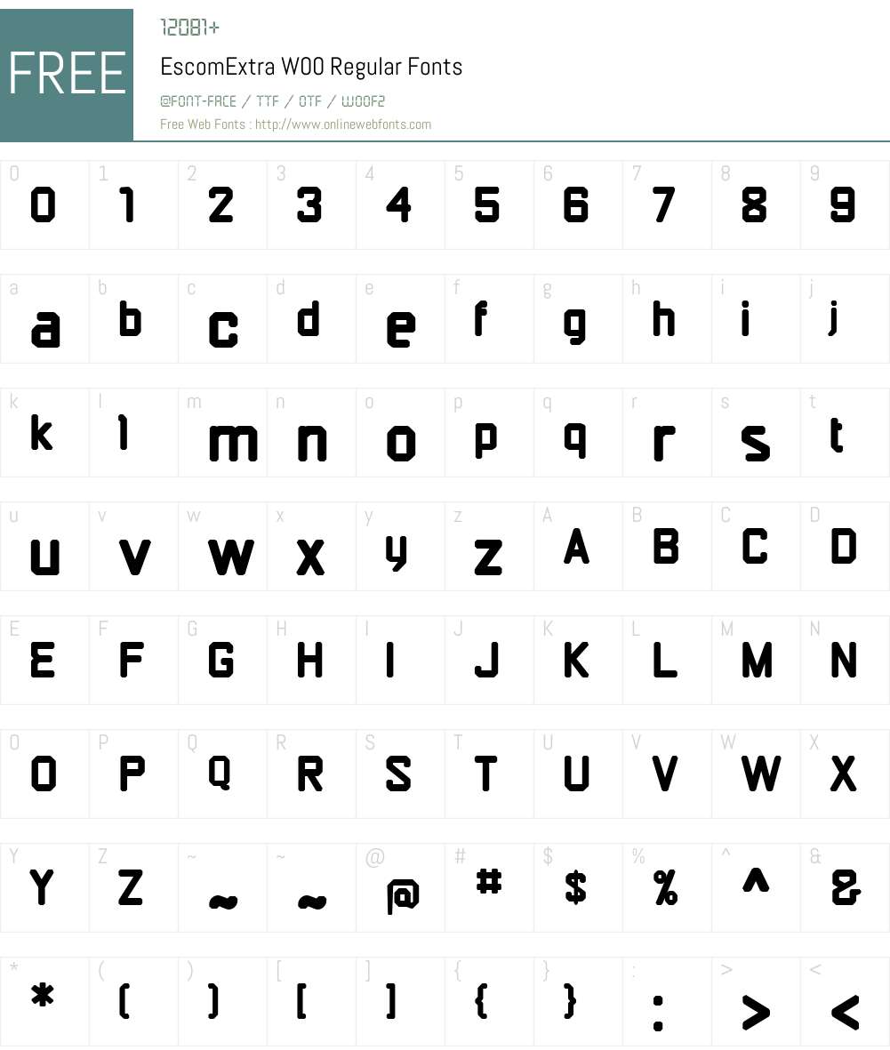 Escom Font Screenshots