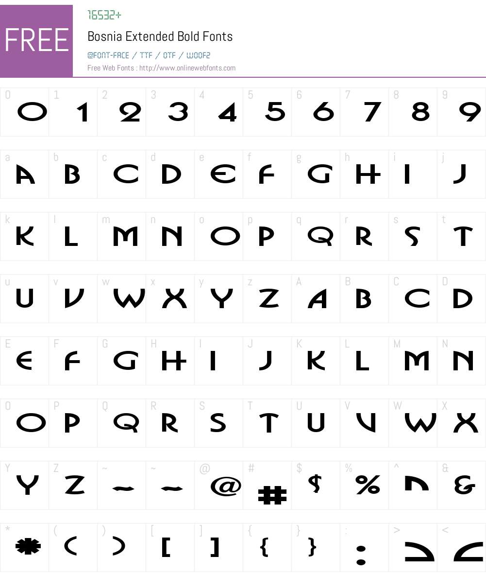 Bosnia Extended Font Screenshots