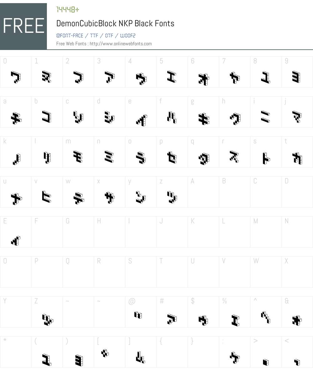 DemonCubicBlock NKP Black Font Screenshots