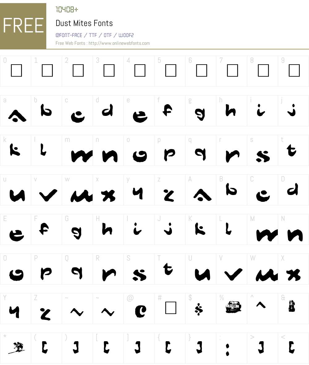 Dust Mites Font Screenshots