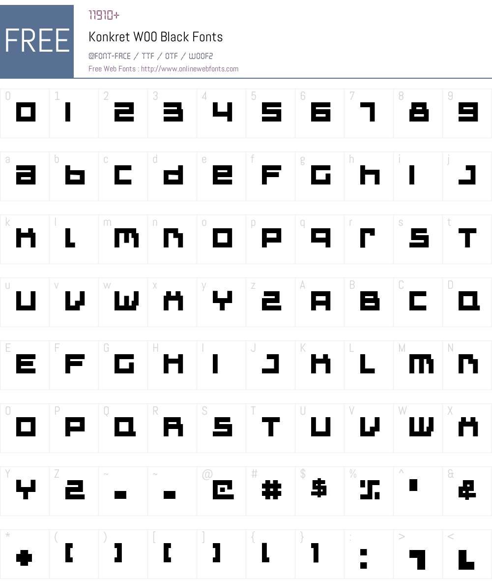 KonkretW00-Black Font Screenshots