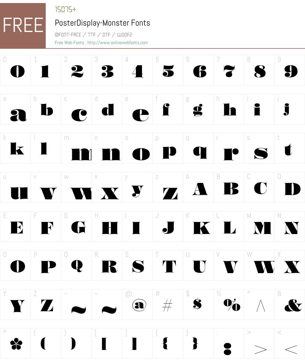 PosterDisplay-Monster Font Screenshots