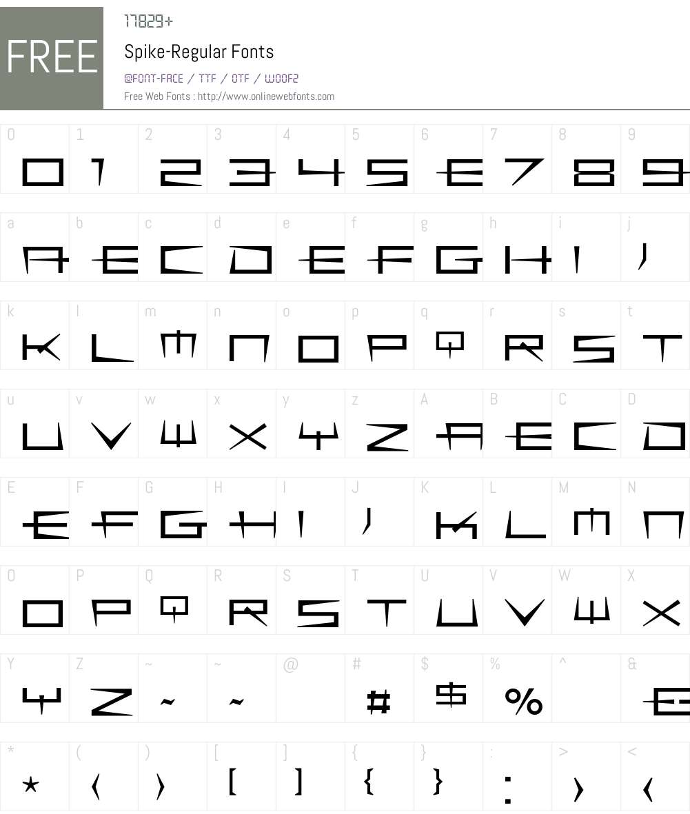 Spike Font Screenshots