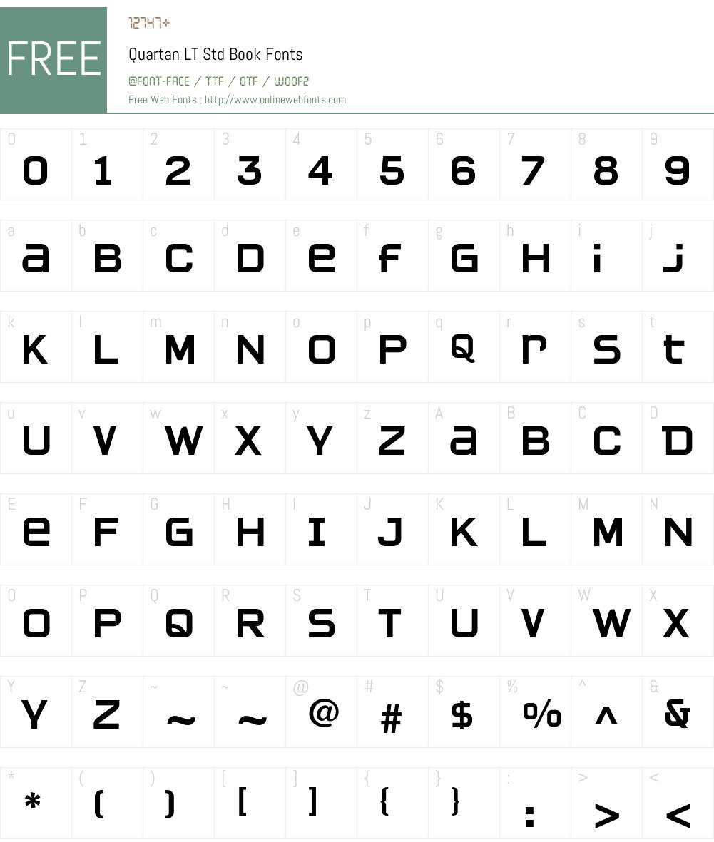 Quartan LT Std Font Screenshots