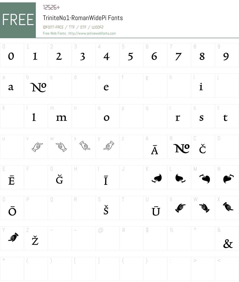 TriniteNo1 Font Screenshots